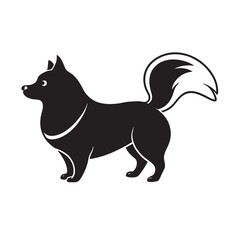 Playful Pomeranian Dog Silhouette Vector