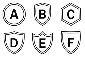 Alphabet Shield Emblem Set – Letter-Based Security Badge Icon Collection