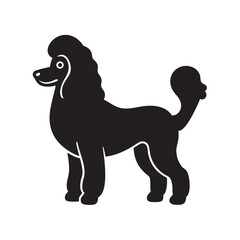 Playful Poodle Dog Silhouette Vector