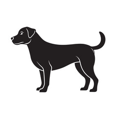 Playful Rottweiler Dog Silhouette Vector
