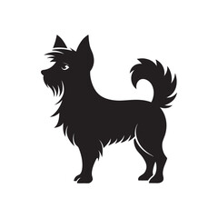 Silhouette Of Yorkshire Terrier In Alert Stance