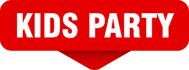 kids party sticker. kids party sign on transparent background