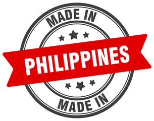 Made in Philippines round sign. Made in Philippines stamp.