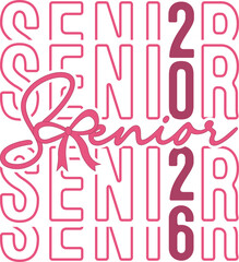 Senior 2026 Svg, Senior Coquette Bow