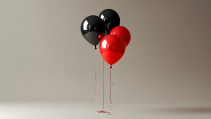 Party balloons with glossy reflections in air high resolution image