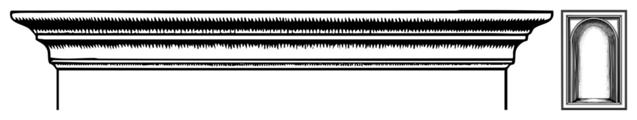 Vector Architectural molding and arched doorway vector .