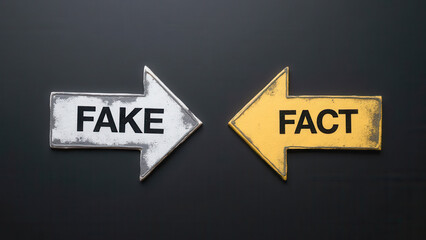 Distinction between Fake and Fact in Modern Information Landscape with Arrow Symbols