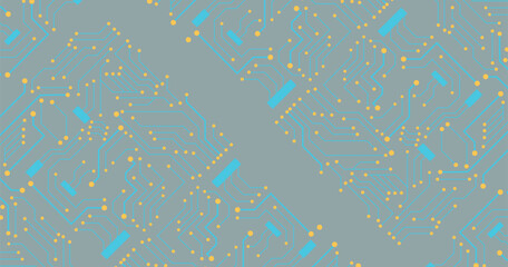 Circuit board seamless pattern. Circuit technology background with hi-tech digital stock illustration