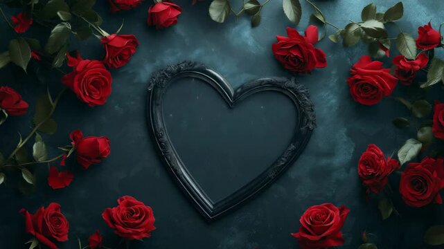 Heart shape with red roses