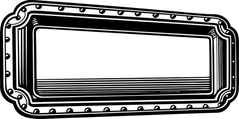 Obraz premium Ornate Rectangular Frame Vector Graphic with Decorative Elements, Perfect for Text and Image Displays