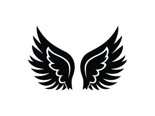 Angel or Bird Wing Silhouette Graphic Vector