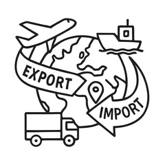 import export vectors carried out by many countries in the world