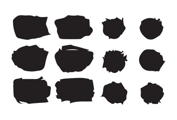 Set of strokes stock with canvas paper texture. Black set paint, ink brush, brush strokes, brushes, lines, vector illustration eps 10