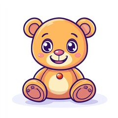 Fototapeta premium Cute cartoon teddy bear sitting