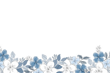 Watercolor flowers background vector for design.