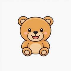 Obraz premium Cute cartoon bear sitting