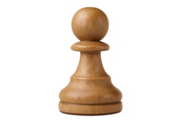 Wooden chess pawn standing alone, highlighting strategic thinking, planning, and tactical decision-making in competitive scenarios