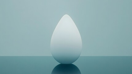 Fototapeta premium Abstract White Egg Minimalist Design on Teal Background