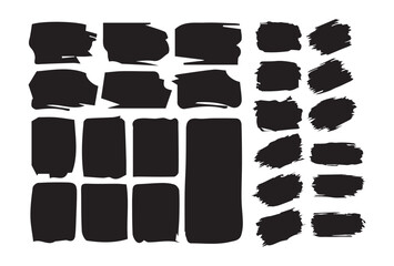 Big Black brush strokes in varying thicknesses. Abstract black brush strokes for artistic design.Vector illustration