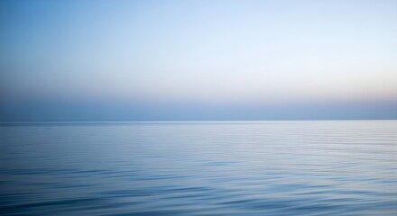 Obraz premium Minimalist blue Ocean View with Blurred Horizon and Calm Waters