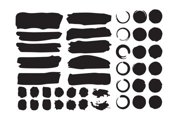 Big collection of grunge black paint, ink brush strokes. Brushes, lines, brush, strokes. black brush strokes on a white background.