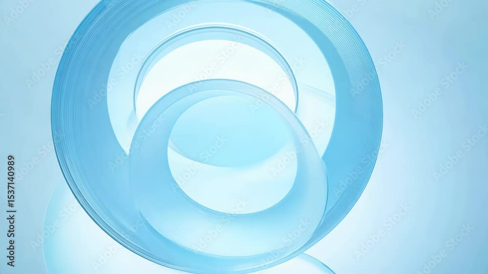 Poster light blue smooth curved shapes swirl on a bright clean background creating a soft elegant pattern w