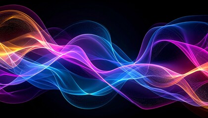 Obraz premium Cyberpunk Neon Smoke Waves – Futuristic Abstract Lightflow Background 02