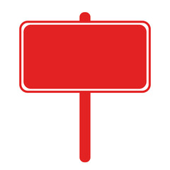 Fototapeta premium Red sign blank signage road sign street sign wayfinding signpost direction signboard notice board