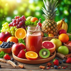 AI Generated Image Indonesian Cuisine's Vibrant Fruit Market & Wellness Lifestyle - A Night Market Street Food Scene