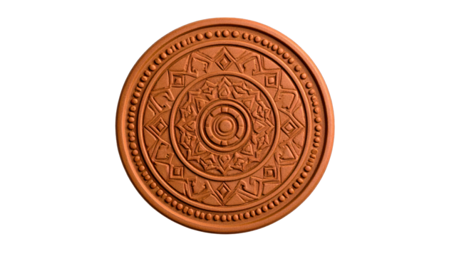 Terracotta decorative plate pattern