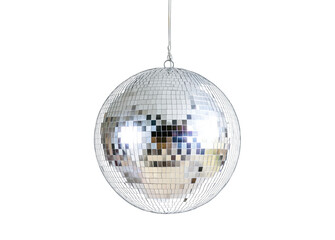 Obraz premium Realistic Silver Disco Ball Isolated on Transparent Background