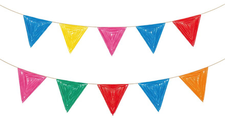Colorful party pennant banner decoration celebration festive event hanging garland bunting flags