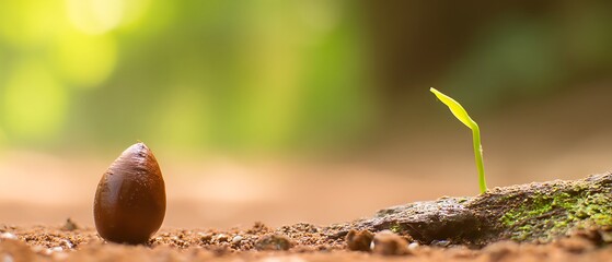 Seedling emerging from soil