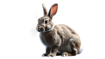 Fototapeta premium gray rabbit isolated on Transparent Background