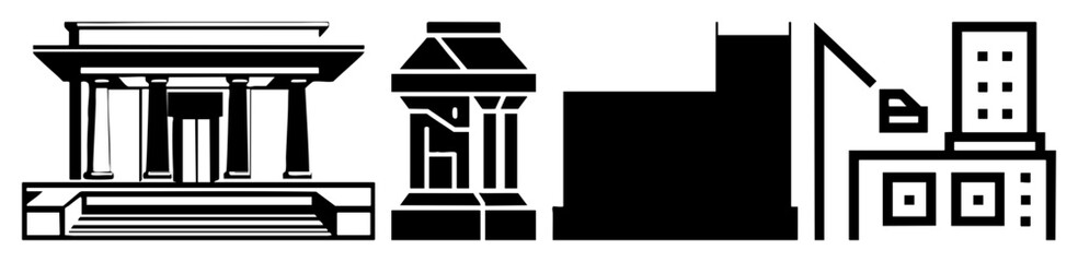 Obraz premium Vector Architectural depict classic and modern building facades.
