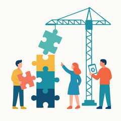 vector of development management carried out in detail building