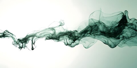 Fototapeta premium Abstract Green Smoke Wave, Fluid Dynamic Design, Swirling Energy, Artistic Background