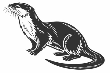 otter sihouette black vector