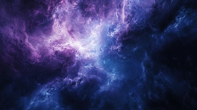 Vibrant Cosmic Nebula with Swirling Purple and Blue Hues - Powered by Adobe