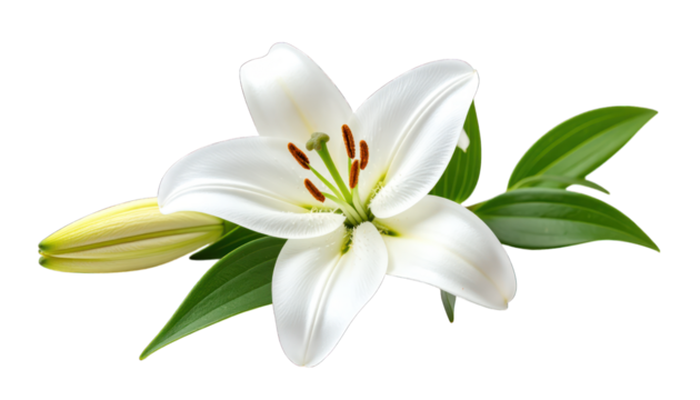 White lily flower closeup
