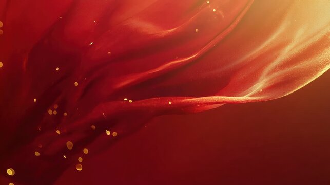 Abstract Red and Orange Swirls with Glittering Particles