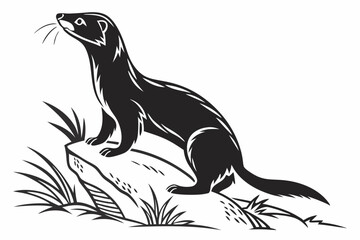 weasel silhoette black vector