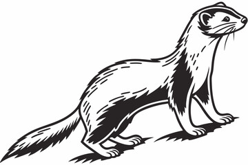 weasel silhoette black vector
