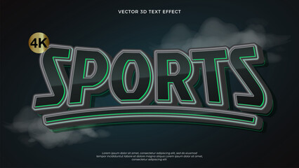 Sports editable 3D text effect template