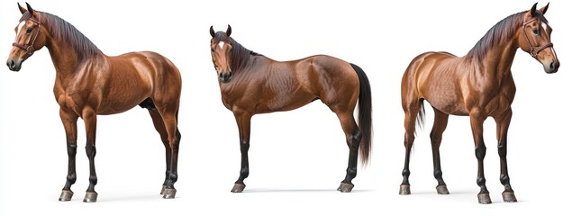 Three Brown Horses in Profile (6)