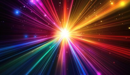 Fototapeta premium Radiant Burst of Colorful Light