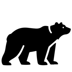 Black Bear Silhouette, Vector Illustration, Simple Design