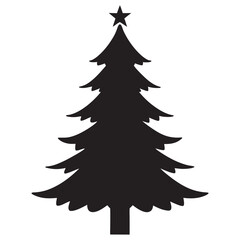 Christmas tree vector silhouette, Christmas icon illustration on white background Christmas Trees Pictogram Set 
