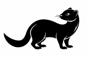 ferret sihouette black vector