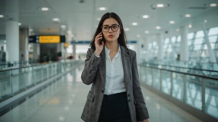 Global Executive on the Move: Businesswoman with Luggage at Airport

 - Powered by Adobe